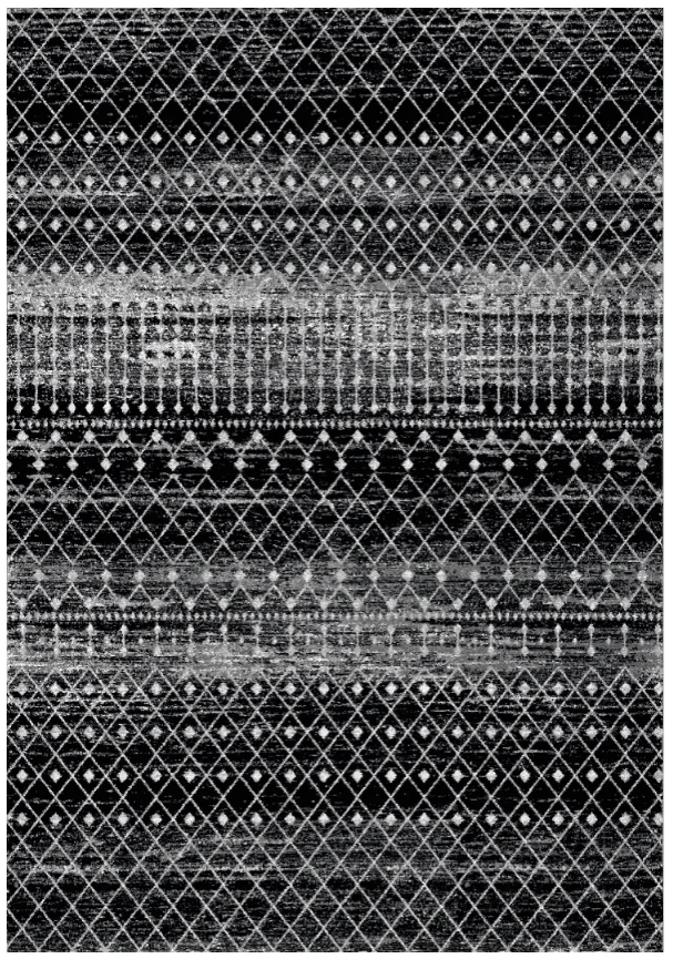 Wilton-teppe - Stella (svart/hvit) (Størrelse: 200 x 280 cm)