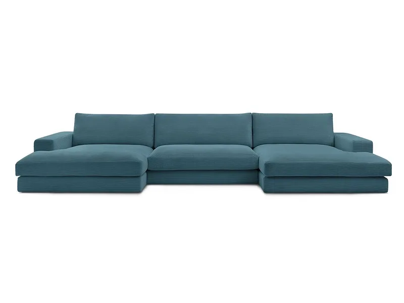 Wohnlandschaft BOBOCHIC LEONARD Cord-Stoff hellblau