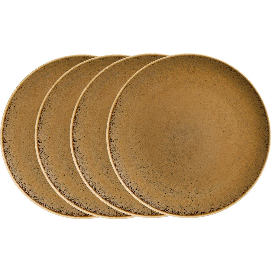 MÄSER Speiseteller-Set 4-tlg. Grumpy Beige Porzellan 28 cm