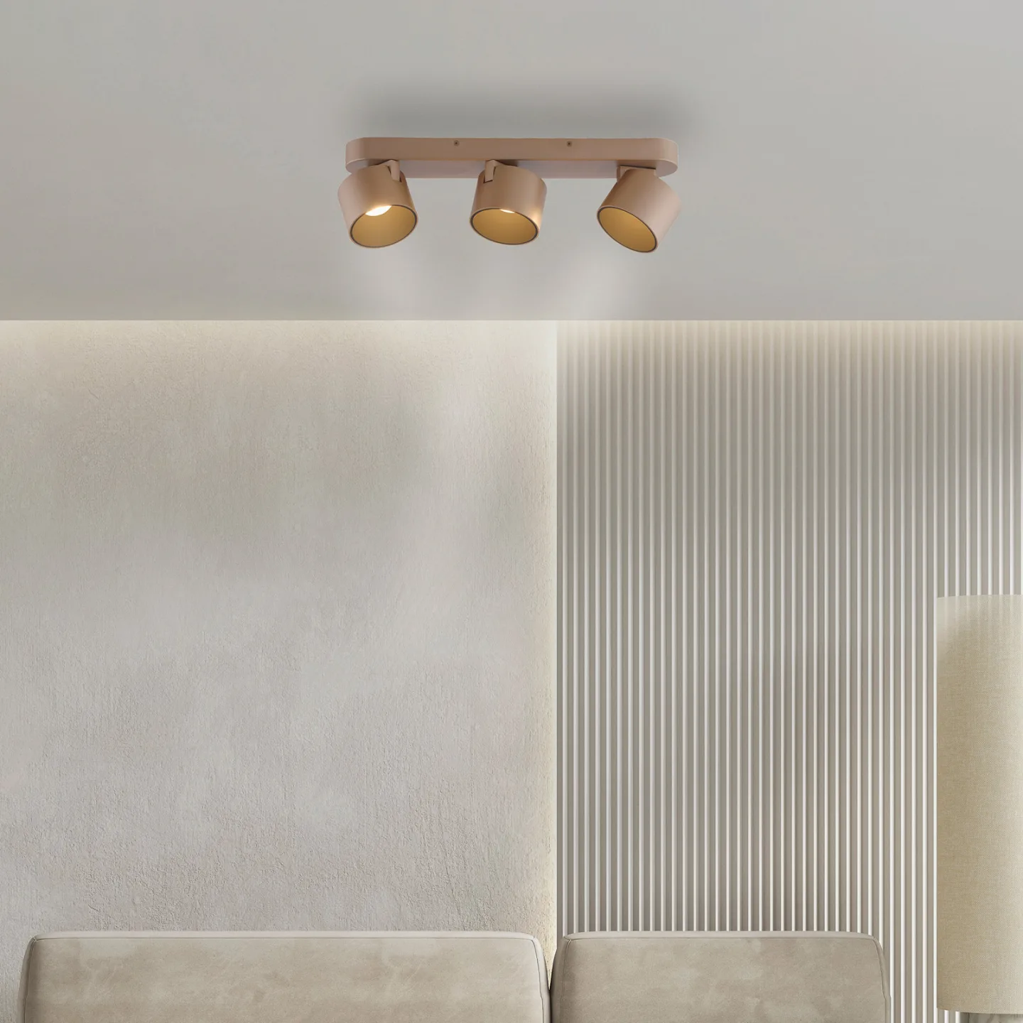 Cup LED-Deckenspot, bronzefarben 56cm, Metall, 3-flg. - PURE - Wohnzimmer - Modern - Mehrflammig