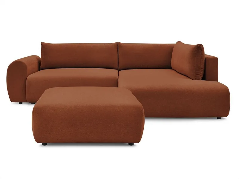 Ecksofa mit Hocker BOBOCHIC LUCIEN Stoff orange