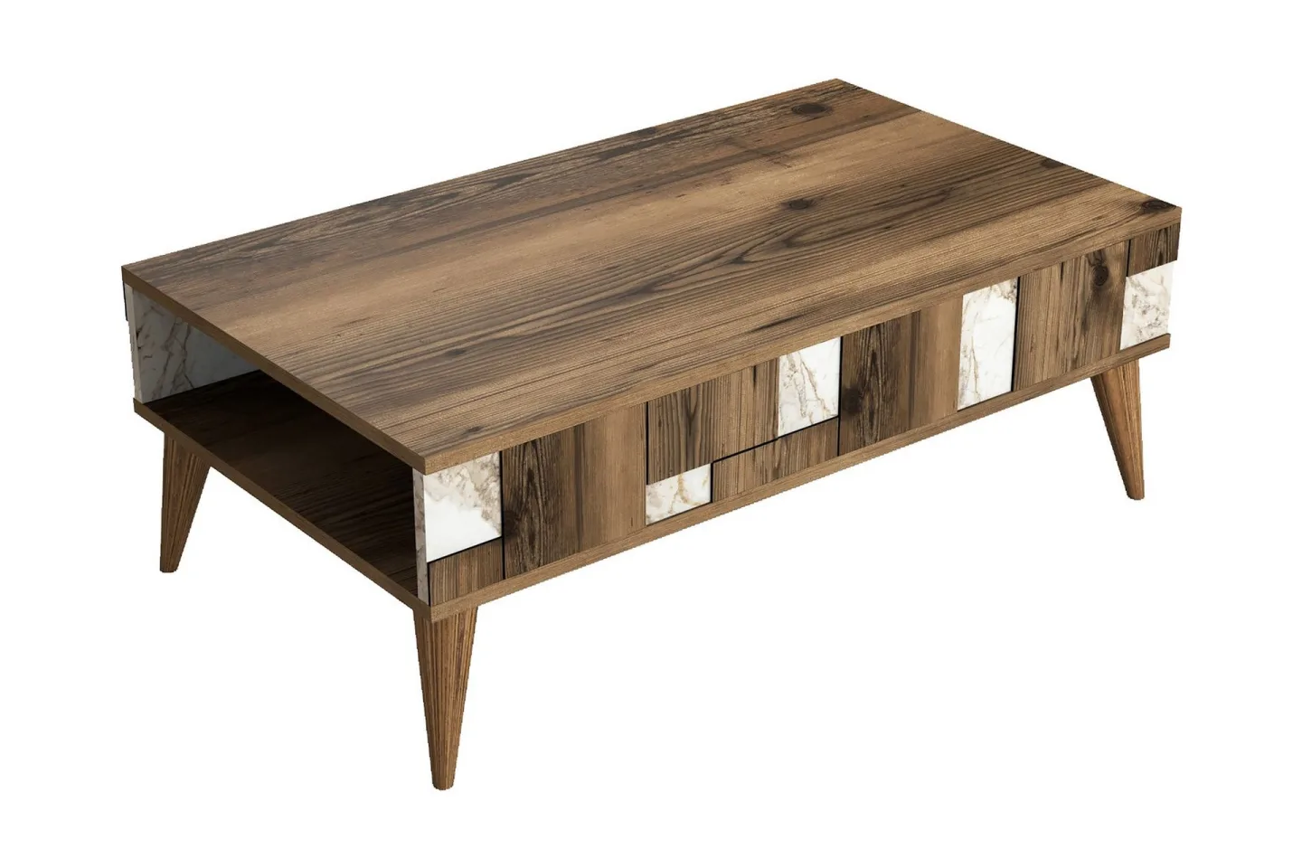 Alsacia Soffbord 105 cm - Mörkbrun/Vit