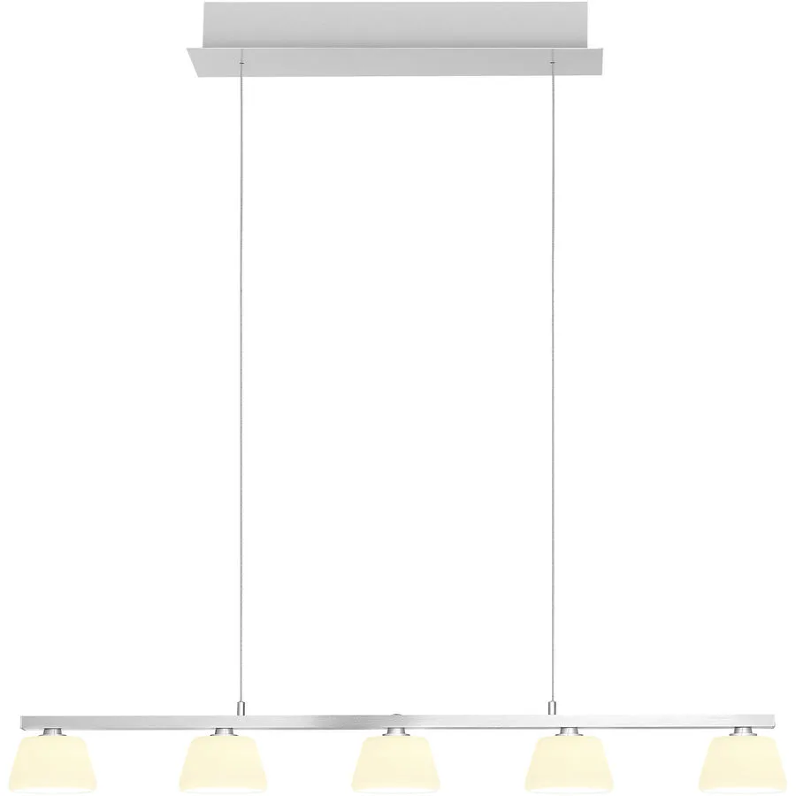 Pendellampe Jane Silber Aluminium/Eisen 86 cm - Farbe: Aluminium matt - LED - Lichtfarbe: Warmweiss - LED Energiesparlampen