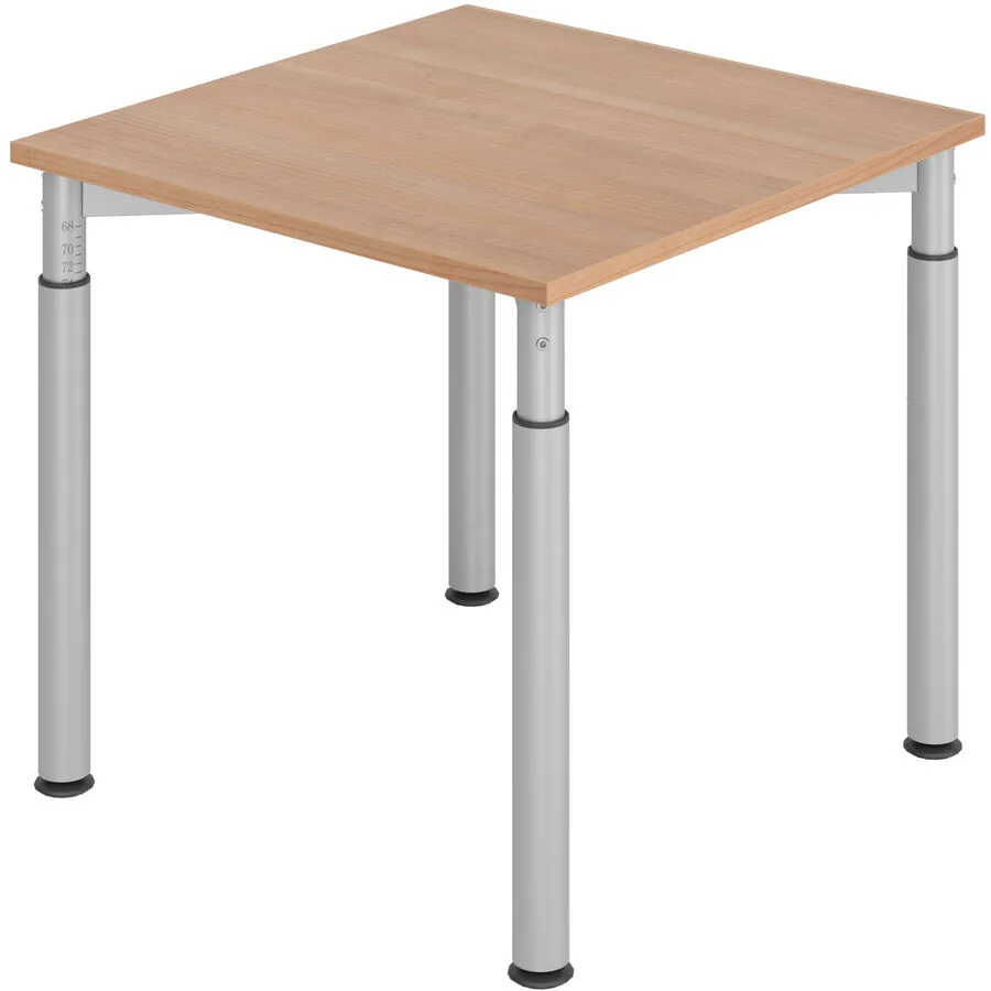 Schreibtisch Office nussbaum Holzwerkstoff Höhenverstellbar B 80 T 80 cm