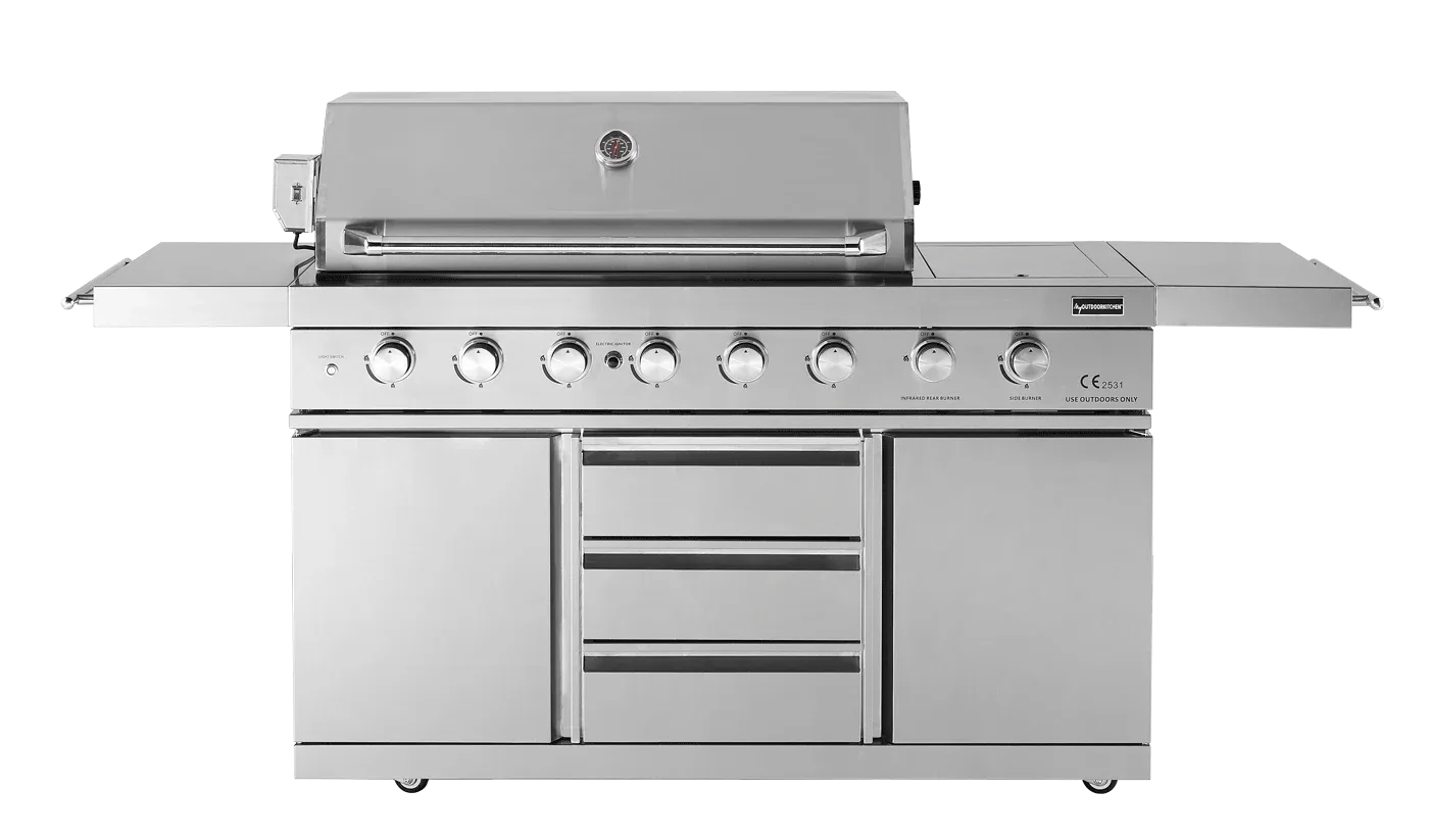Stainless Collection - Freistehender Gasgrill mit 6 Brennern und PowerSear Zone (Infrarot)