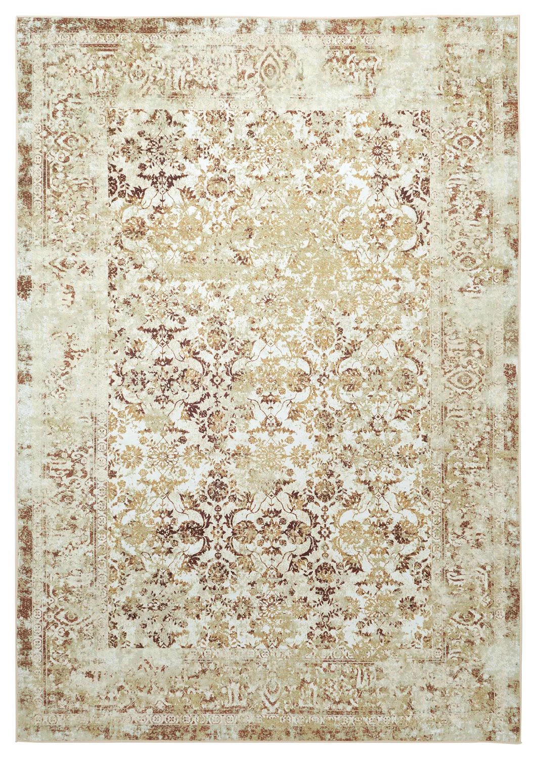 Wilton-teppe - Denizli (beige) (Størrelse: 80 x 150 cm)