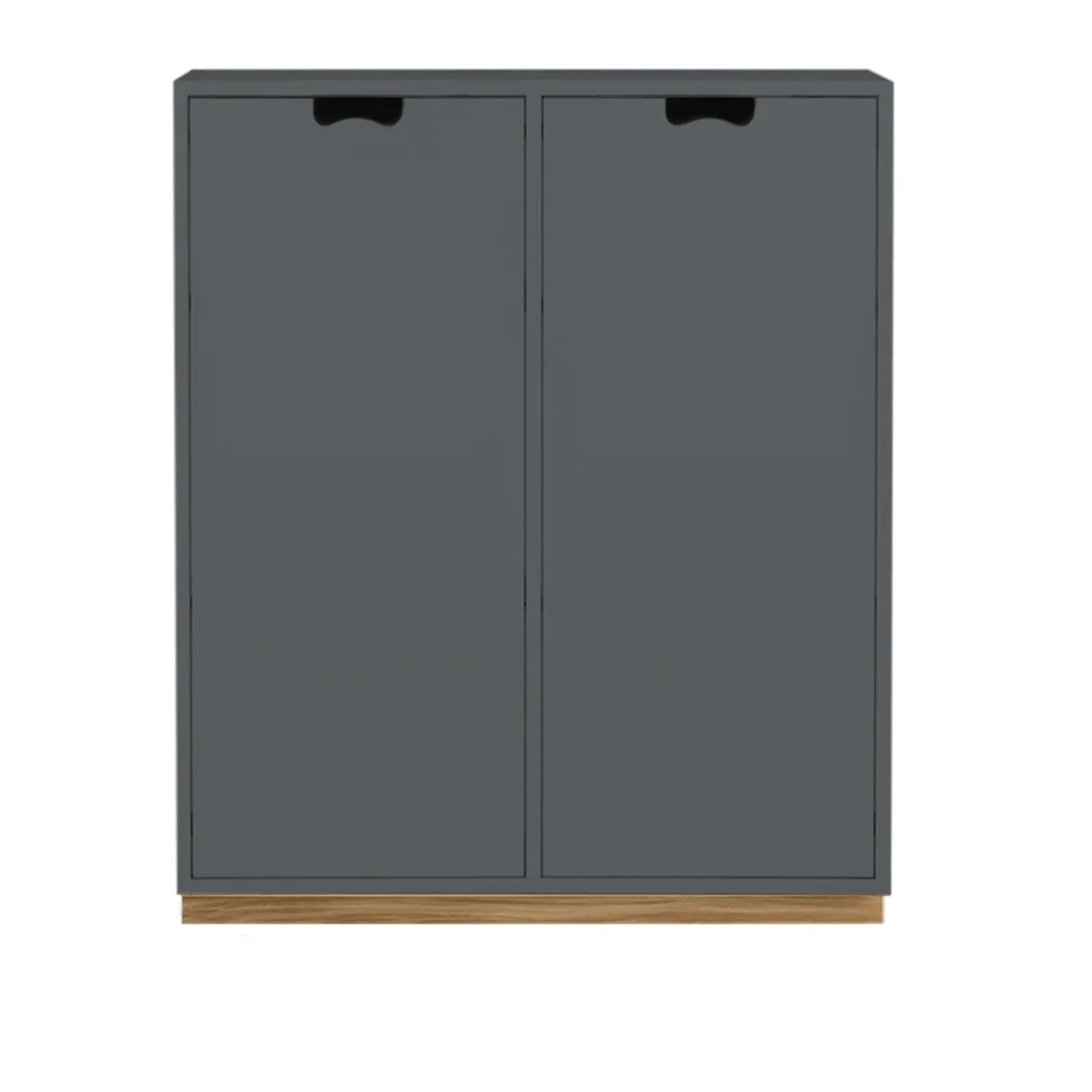 Asplund - Snow Cabinet E D42 Covered Doors - Storm Grey, Ek Sockel - Skåp och vitrinskåp - Thomas Sandell & Jonas Bohlin - Grå - Trä