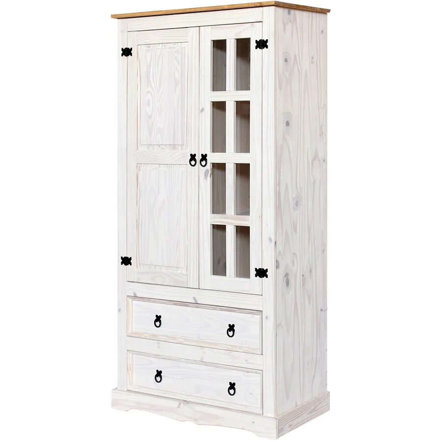 Vitrine Cruz weiss Holz B 100 H 190 cm