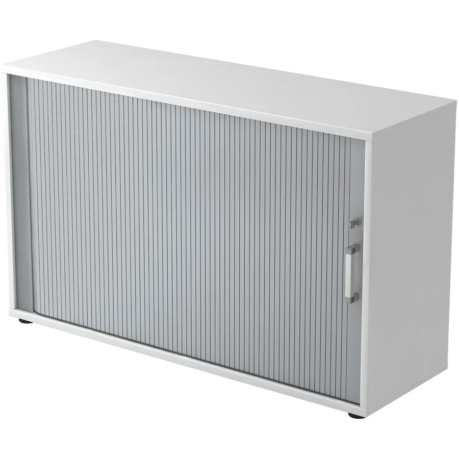 Aktenschrank Office Silber, Weiss Holzwerkstoff B 120 cm H 74.8 cm