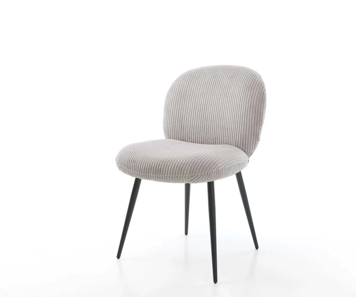 Esszimmerstuhl Nube-Flex Cord Silbergrau 4-Fuß konisch Schwarz Taschenfederkern