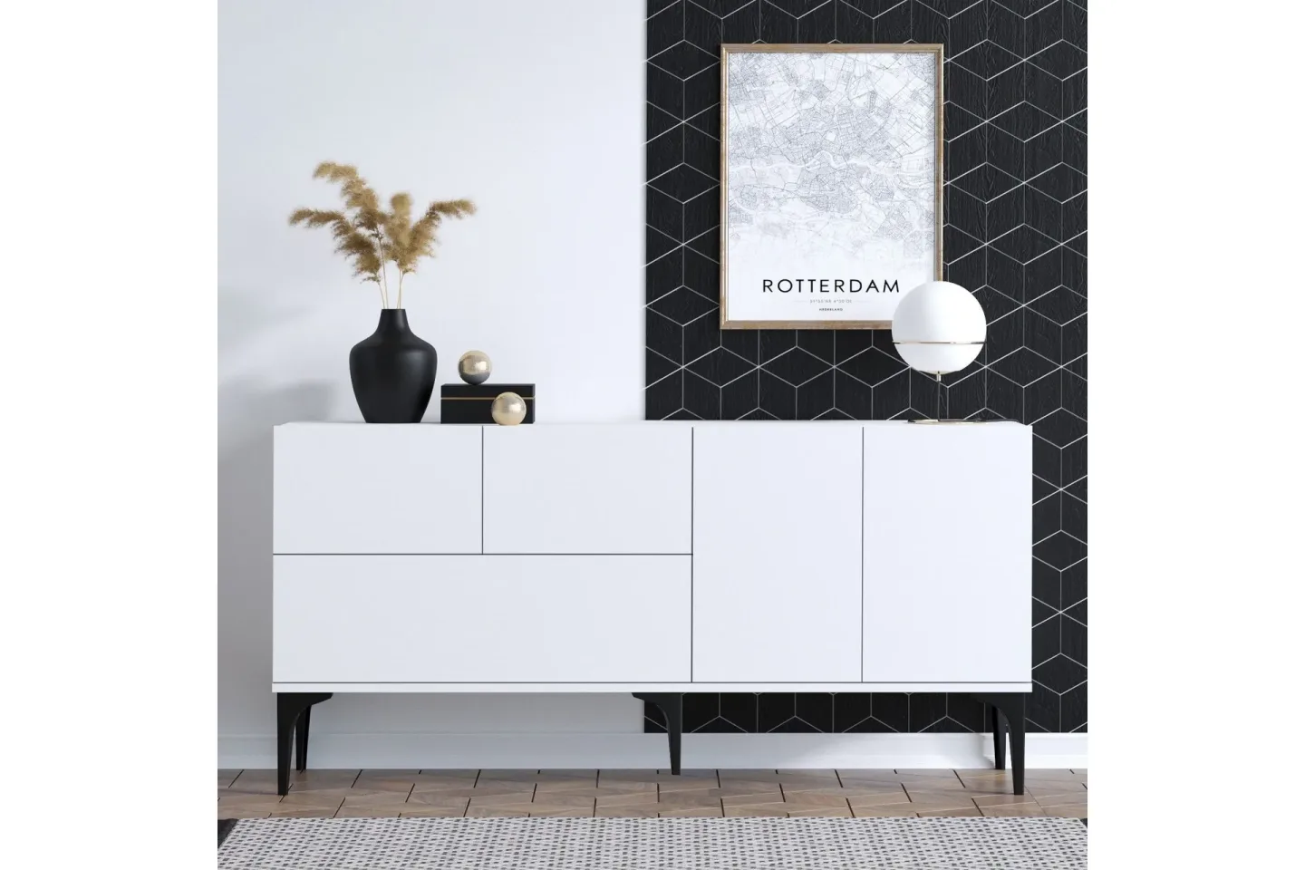 Glise Konsollbord 150 cm - Svart/Vit