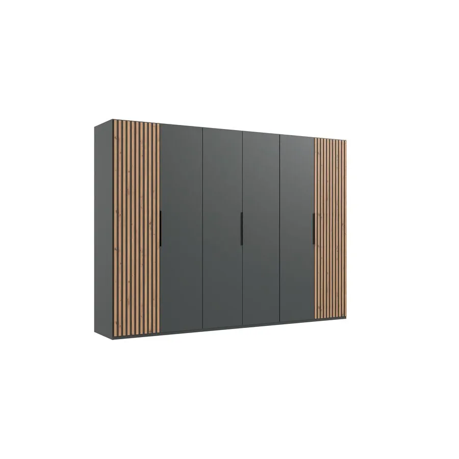 Kleiderschrank Asin Eiche/graphit Holzwerkstoff B 300 cm