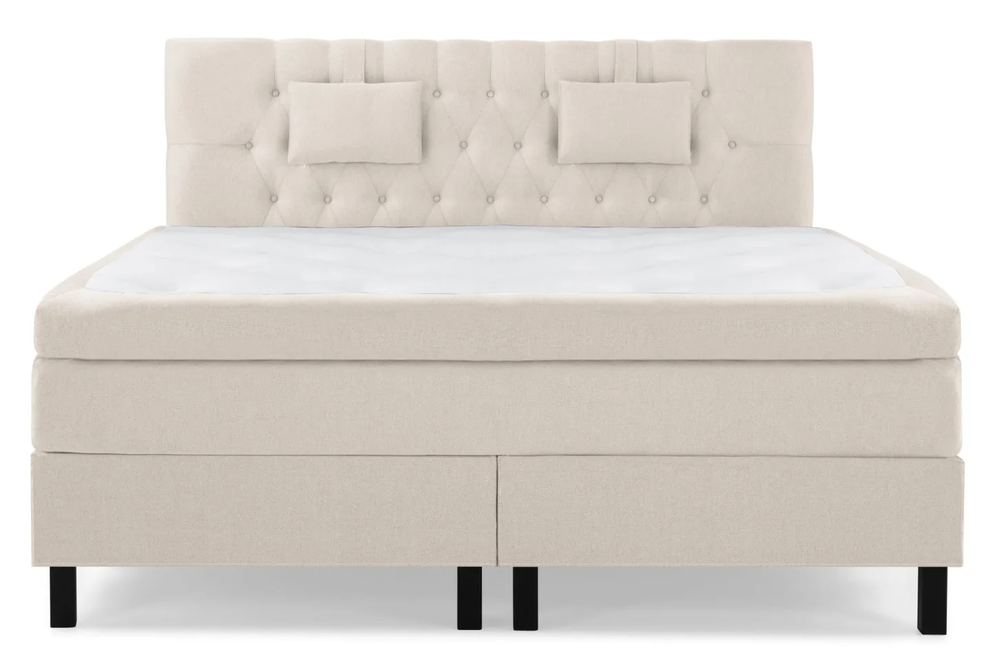 Lucky Komplett Sängpaket 160x200 Polyeter Diamant Sänggavel - Nackkudde Liten Beige