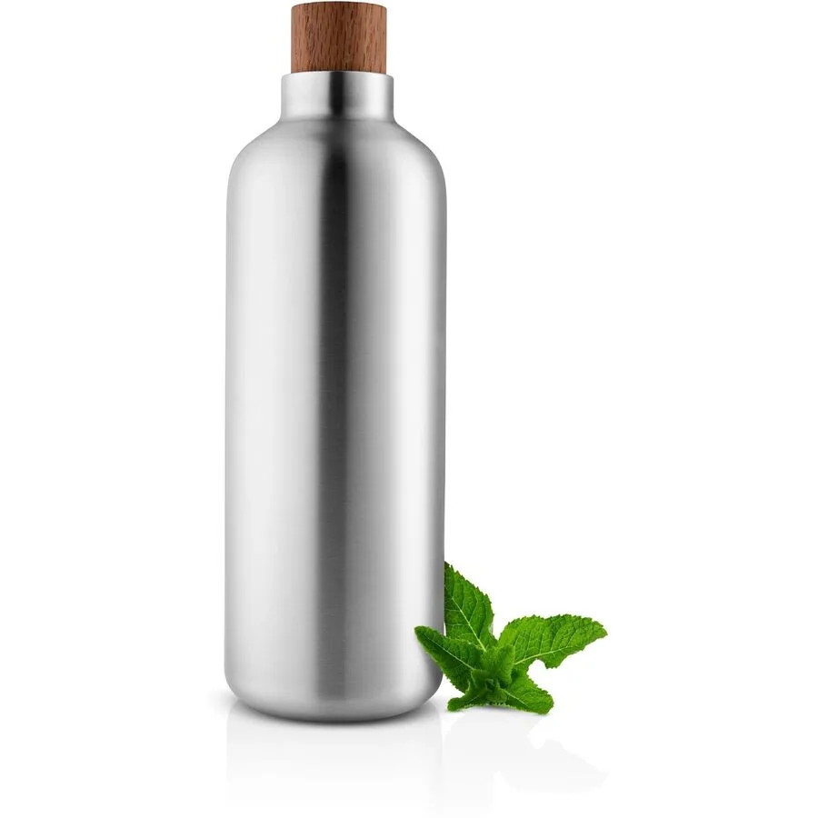 Thermosflasche Eva Solo Silber Wallnuss/Edelstahl H 27 cm 1000 ml