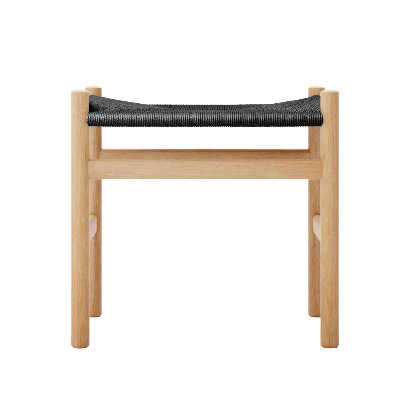 Carl Hansen - CH53, Ek, Oljad, Svartflätad, 43 cm - Fotpallar - Hans J. Wegner - Träfärgad - Papper/Trä