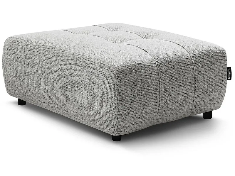 Hocker BOBOCHIC ARSENE 100x100x45cm stoff chiniert hellgrau