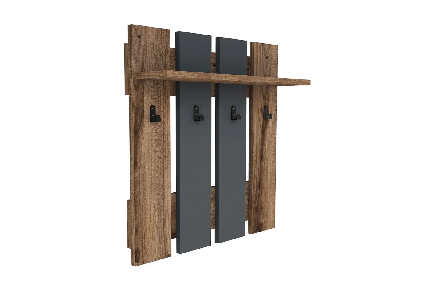Puqa Design Klädhängare - Valnöt/Mörkgrå