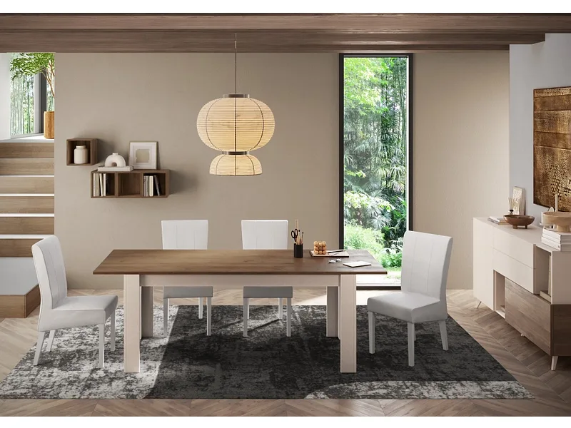 Tisch ausziehbar MONACO 137-185x79x90cm cremefarben