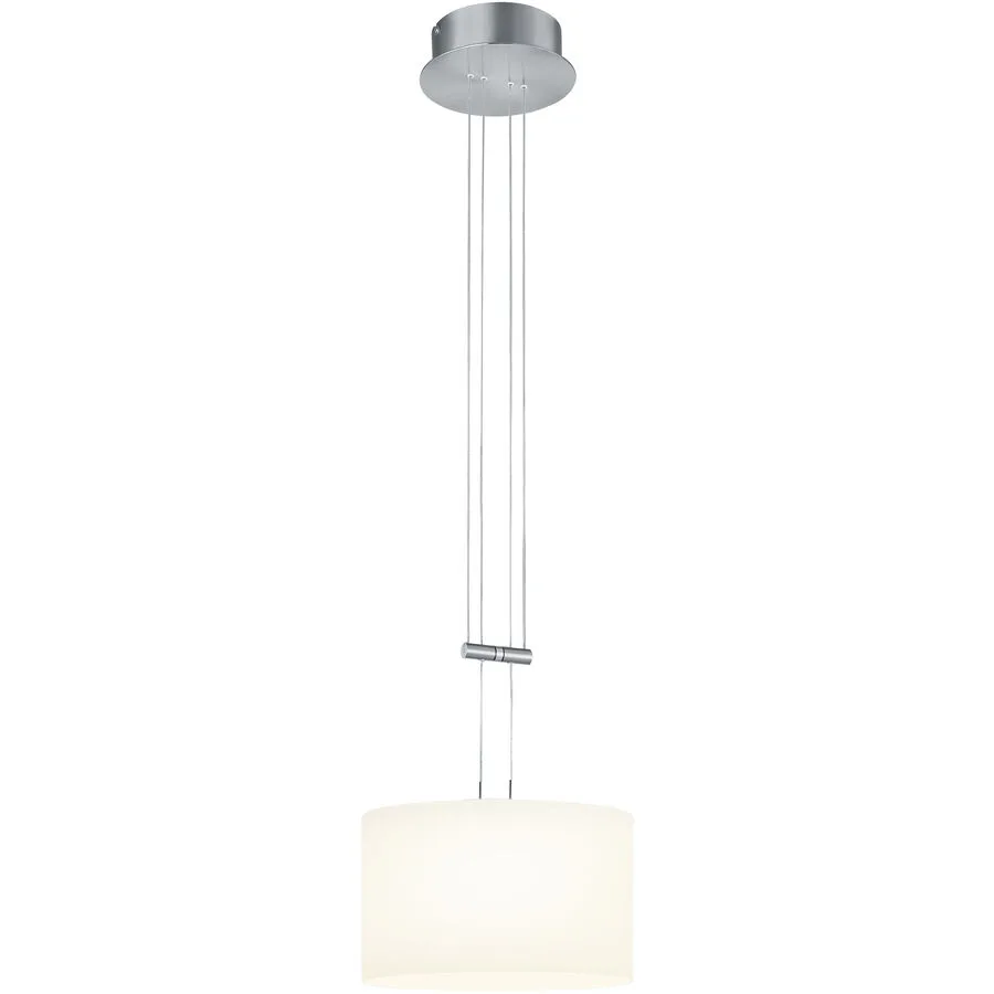 Designer-Pendellampe Bankamp Grazia Nickel matt dimmbar D 32 cm - Farbe: Nickel matt/Chrom abgesetzt - LED - Lichtfarbe: Extra warmweiss - Material: