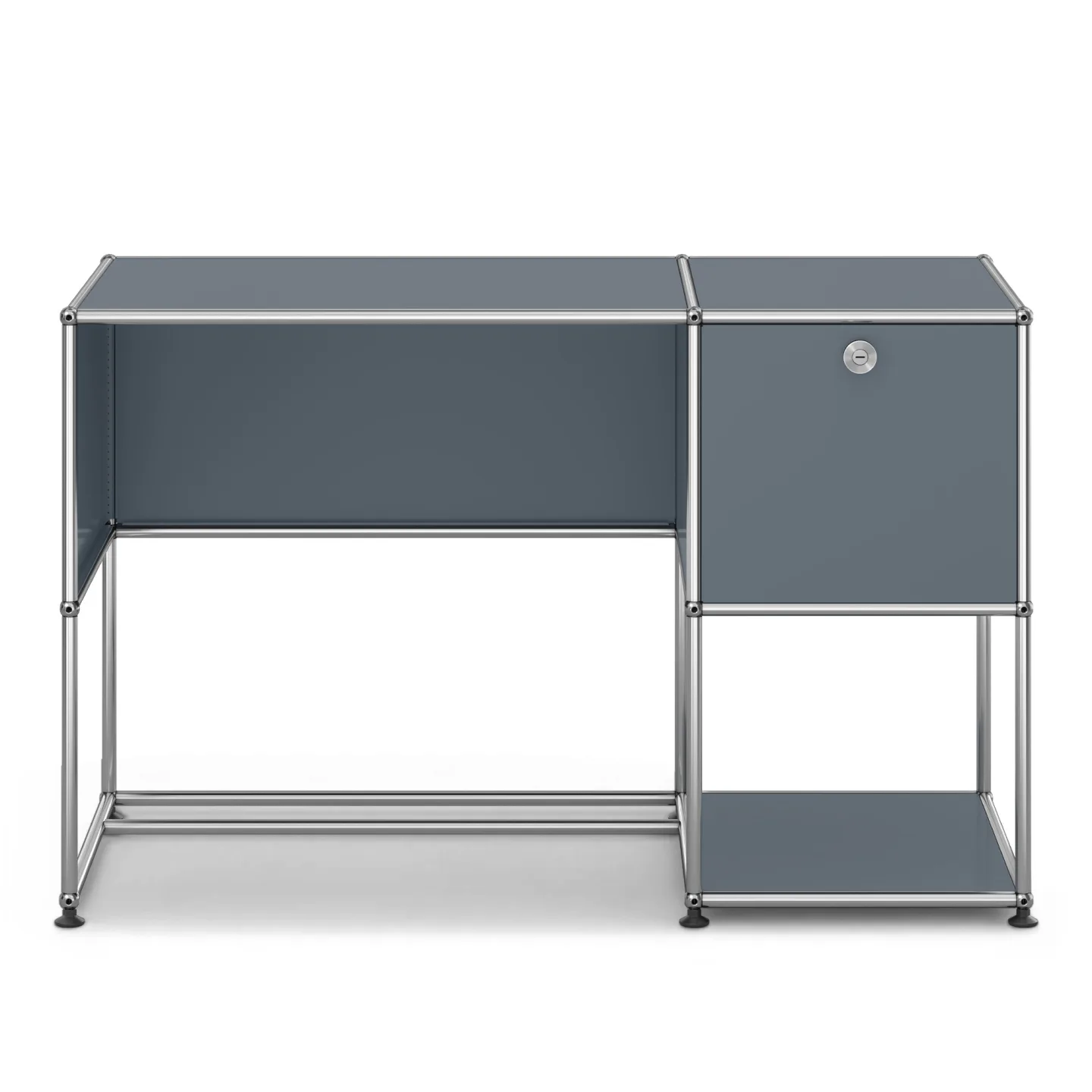 USM - USM Haller Storage Desk B21 USM Mid-Grey - Skrivbord - Fritz Haller & Paul Schärer - Grå - Metall