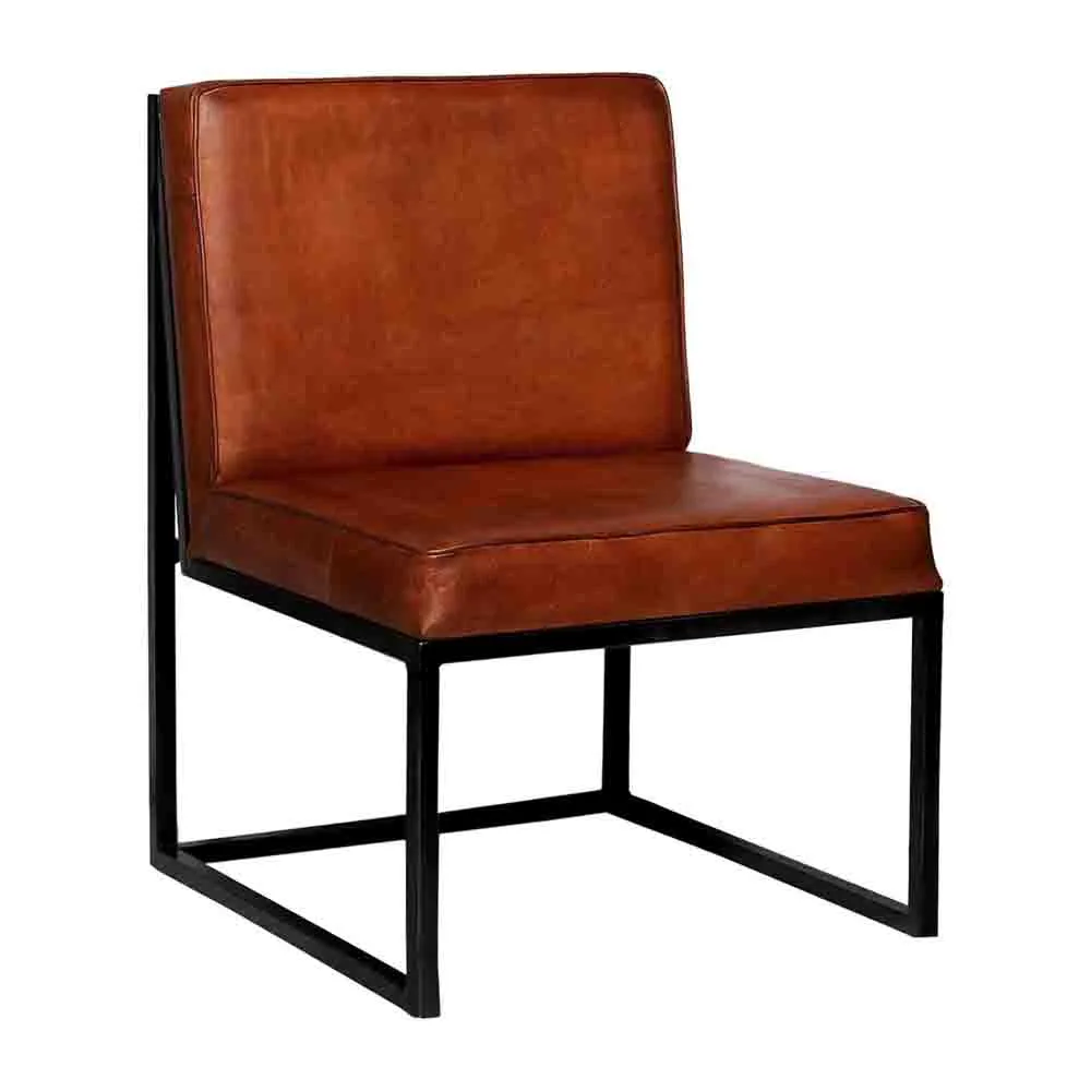 Loungefåtölj Perry läder & järn Trademark Living