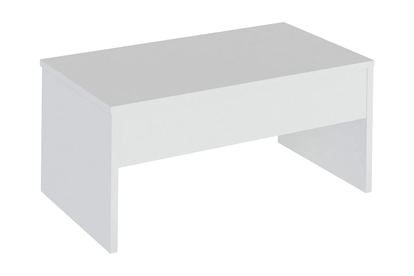 Furny Home Soffbord 90 cm Höj- och Sänkbar med Förvaring - Vit