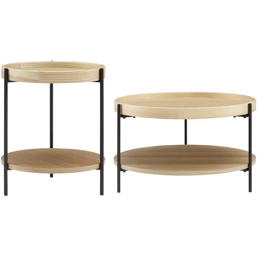 Salontisch Habit natur/schwarz Holzwerkstoff B 69 T 69 cm