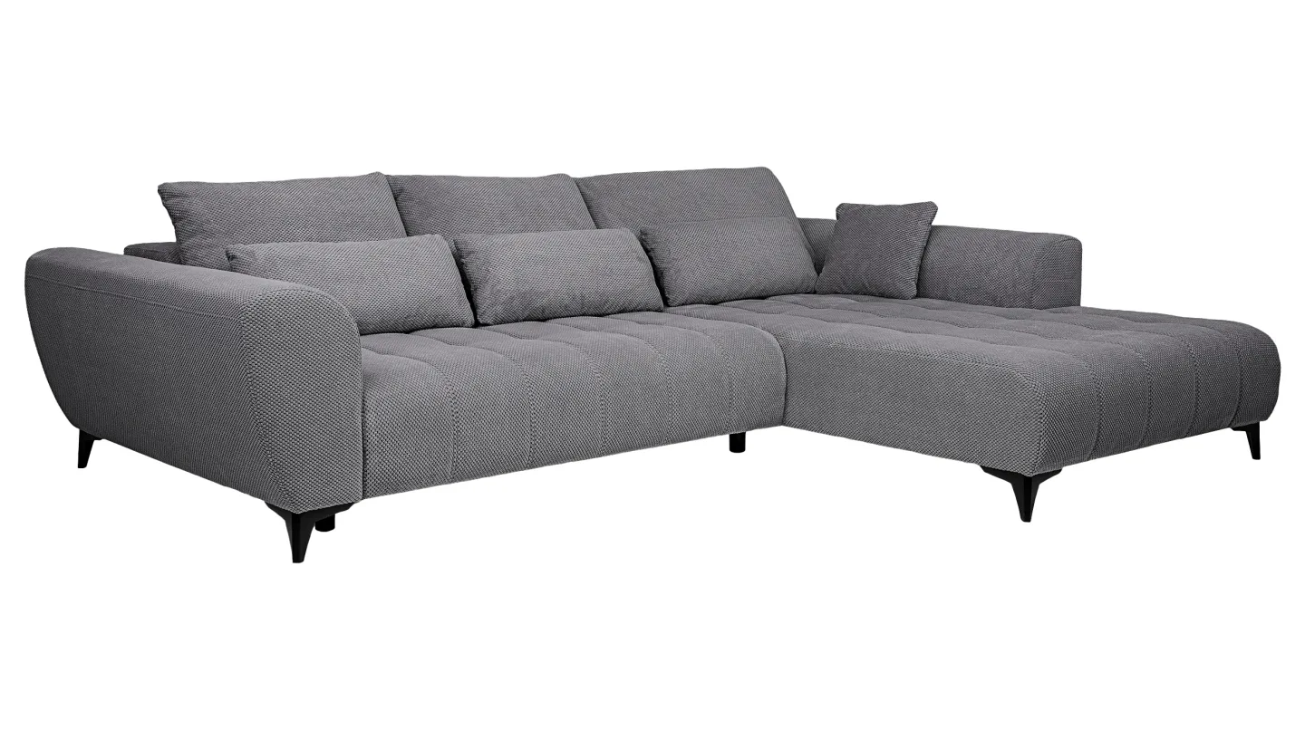 Ecksofa grau elektrisch ausfahrbar 287 cm - GARAY