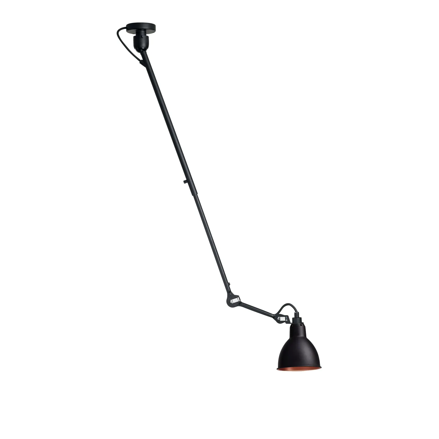 DCWéditions - Lampe Gras No302 - Round, Svart med kopparinsida - Pendellampor - Bernard-Albin Gras - Svart