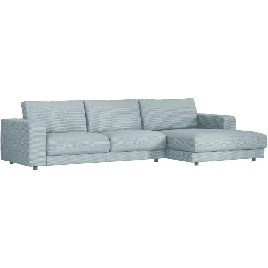 Ecksofa Ava Rechts Bezug: 88% Polyester, 12% Polyacryl light blue B 330 T 170 cm - Möbel Konfigurator: Traummöbel individuell zusammenstellen