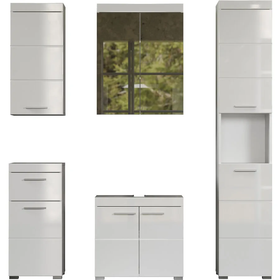 Badezimmer-Set Clairo weiss Holzwerkstoff B 163 T 34 H 190 cm