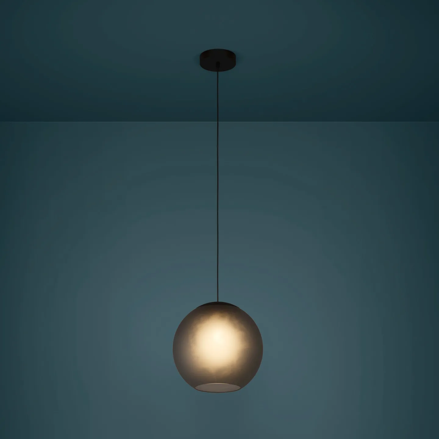 Arangona Hängeleuchte, grau, Ø 30 cm, Glas - Stars of Light - Wohnzimmer - Modern - Mit Schirm