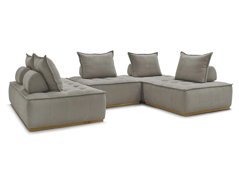 Wohnlandschaft BOBOCHIC ELISA Stoff mit Textur taupe