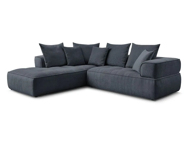 Ecksofa BOBOCHIC WHESLEY Stoff dunkelblau