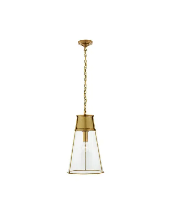 Robinson Large Pendant Antique Brass/Clear Glass