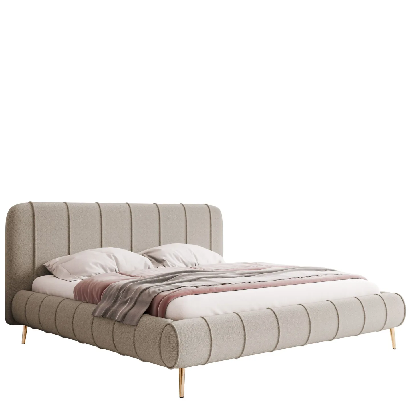 Calrosin Sängram på ben 200x200 cm med Förvaring - Beige