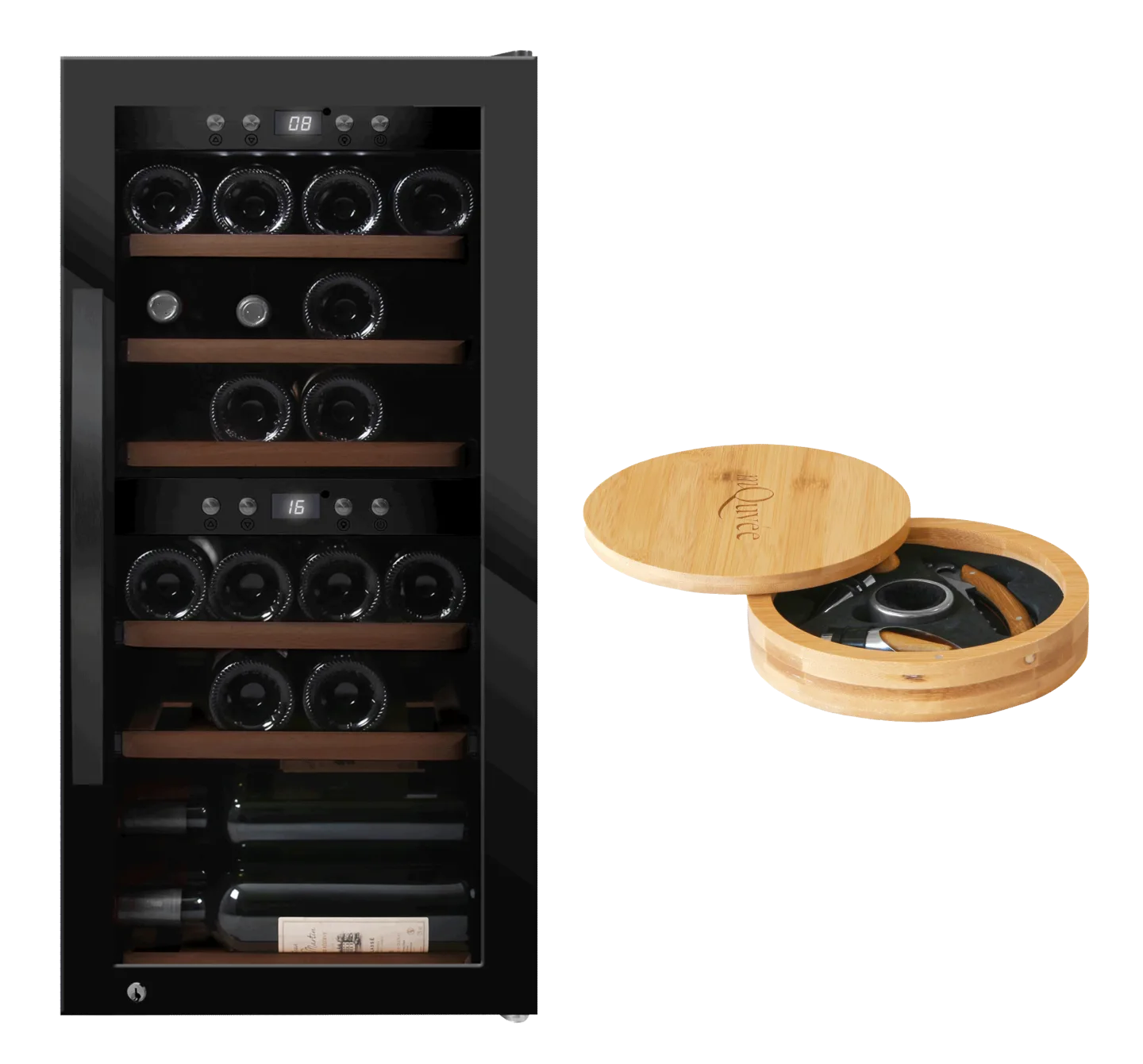 Freistehender Weinkühlschrank - WineExpert 24 Fullglass Black inkl. Nebbiolo Weinset