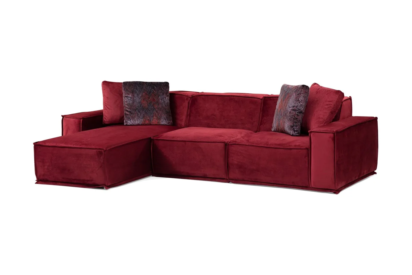 Nightcap Soffa m. Divan 4-sits - Burgundy