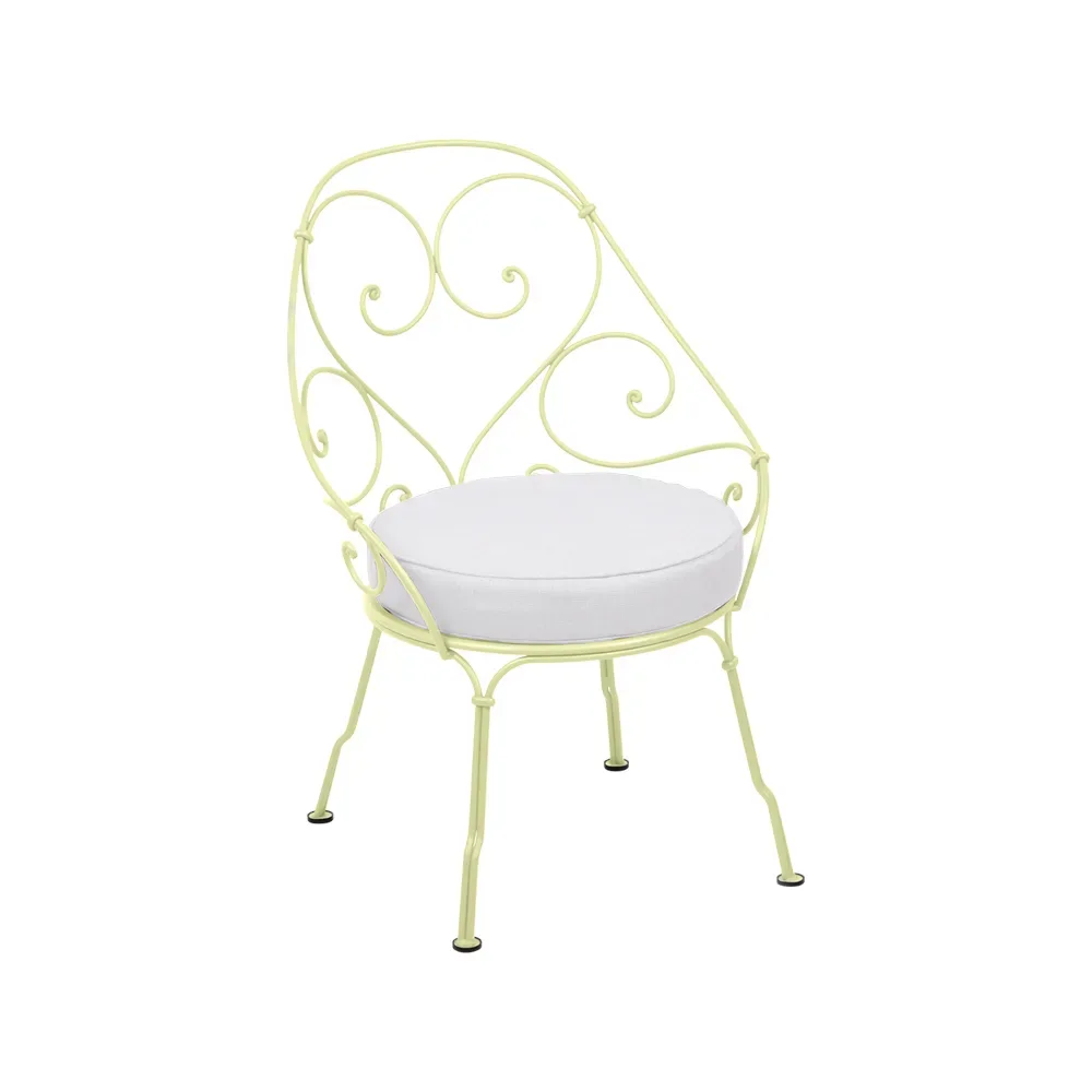 Fermob 1900 Cabriolet karmstol Frosted lemon (gul), off-white dyna