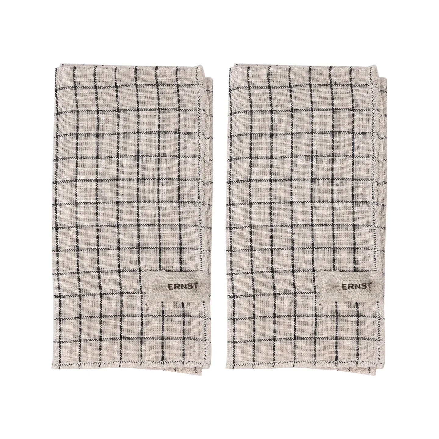 ERNST Ernst Servietten gestreift 2er-Pack 40 x 40 cm Schwarz-Beige
