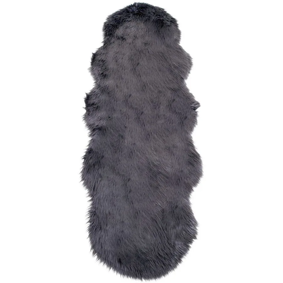 Kunstpelz Qirena grau Polyester B 60 cm