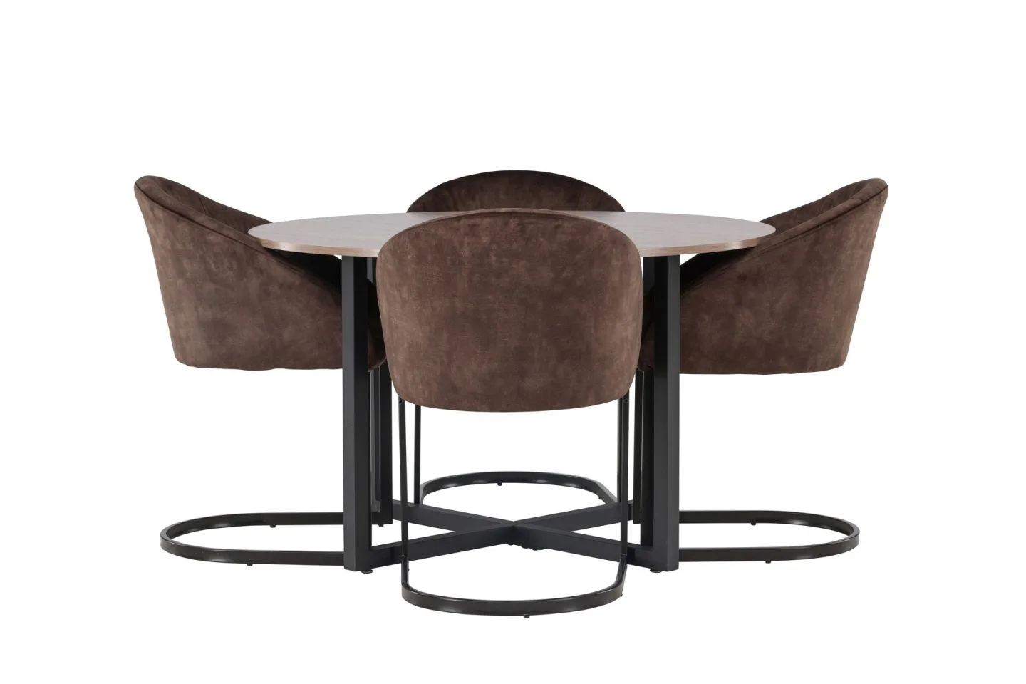 Durango Matgrupp 120 cm Rund med 4 Evening Stolar -