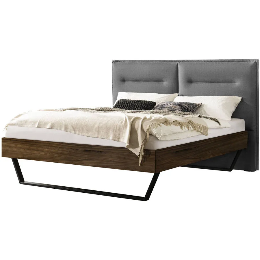 Hasena Bett Sassari Braun Holz 140 x 200 cm - Farbe: Nussbaum