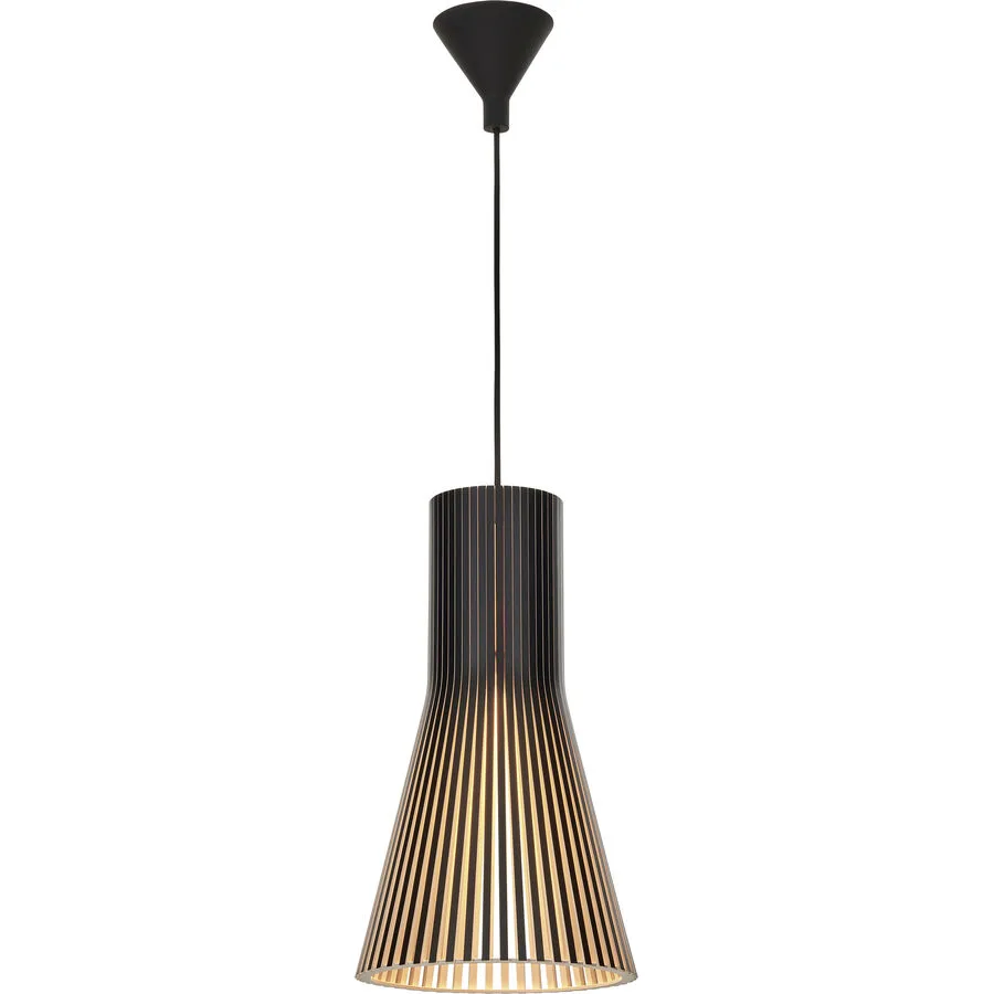 Secto Design Pendellampe Secto Small Schwarz Holz 25 cm 45 cm - Material: Birkenholz - LED - Lichtfarbe: Warmweiss - LED Energiesparlampen