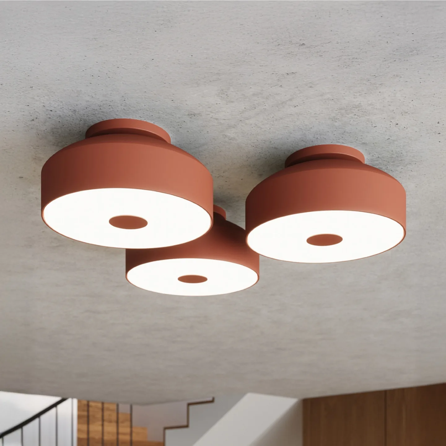 CLARO Deckenlampe, ocker, Ø 30 cm, Metall, 4 x E27 - SOLLUX SOLLUX LIGHTING - Wohnzimmer - Einflammig