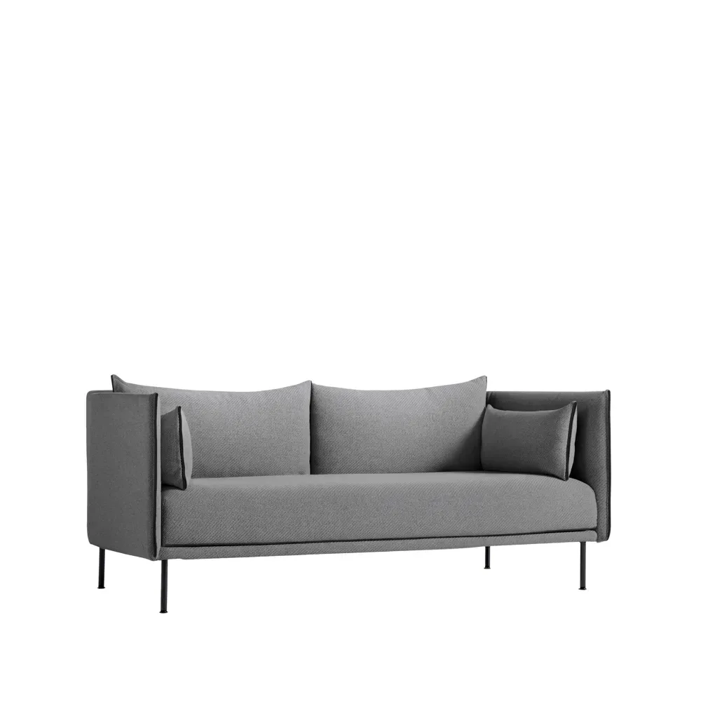HAY Silhouette 2-sits soffa Coda 182 grå-svarta metallben