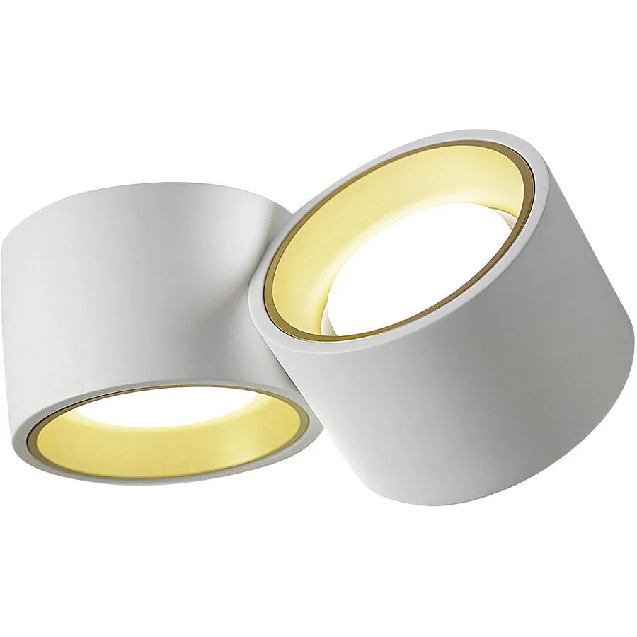 Wandlampe Nasso Gold/Weiss Gips/Aluminium 11.9 cm 14.5 cm - Farbe: weiss/gold - LED - Lichtfarbe: Warmweiss - LED Energiesparlampen