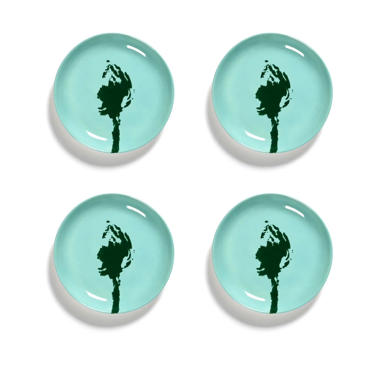 Serax Ottolenghi Feast Teller XS Ø16 cm 4er Pack Azure-artichoke green