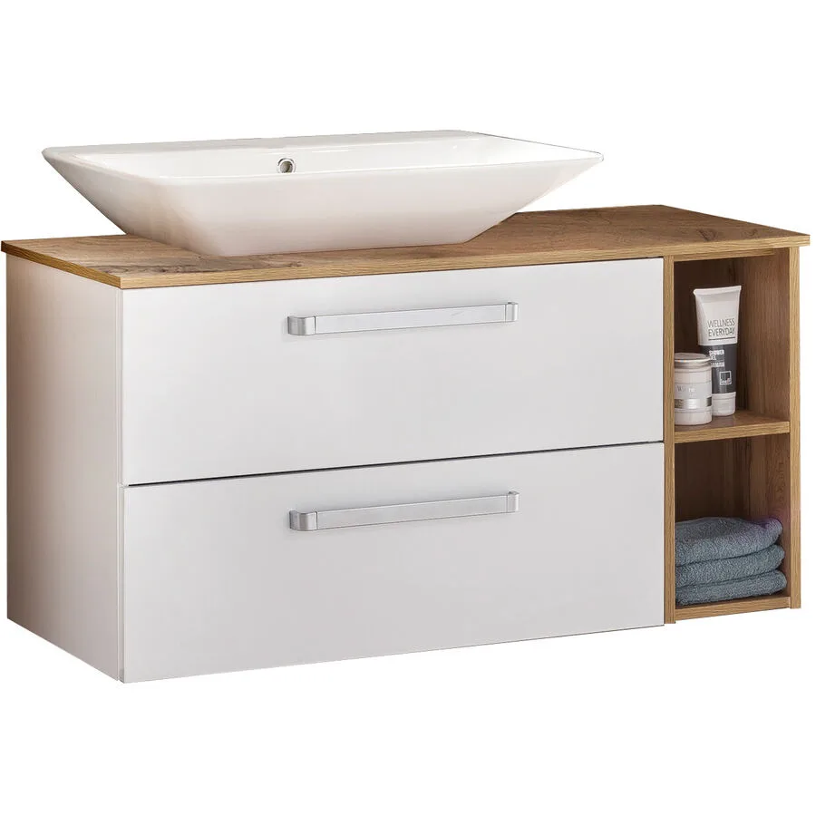Waschtisch mit Lavabo Mable weiss/eiche Holzwerkstoff B 102.3 T 45 H 66 cm