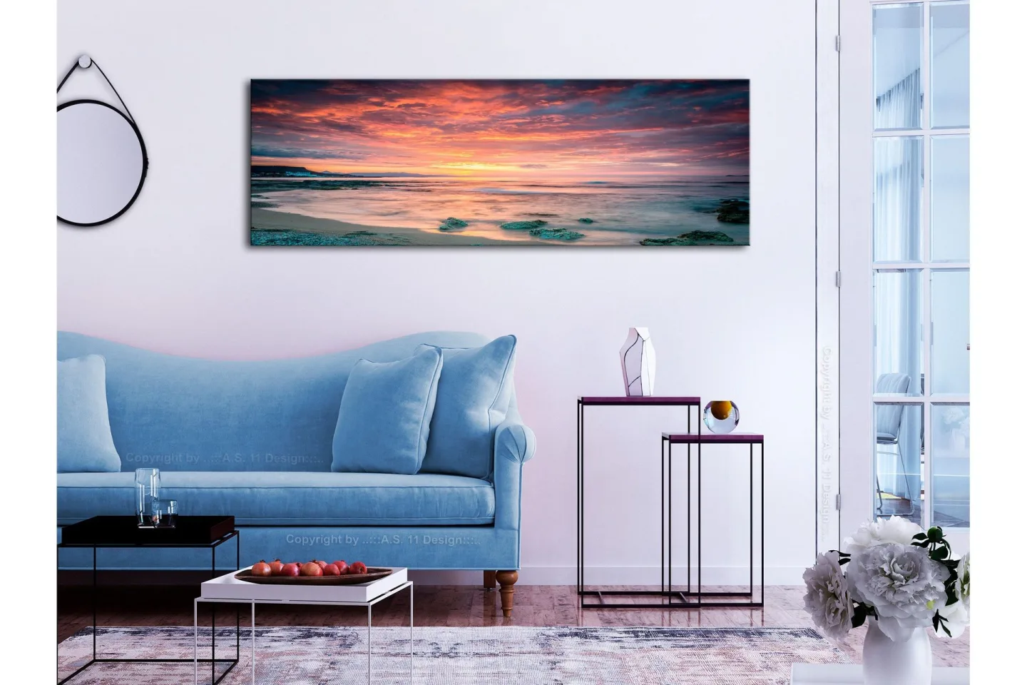Tavla Beach in Crete (1 Part) Narrow Red 120x40 -